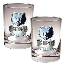 Memphis Grizzlies NBA 2pc Rocks Glass Set - Primary Logo by Great American Products