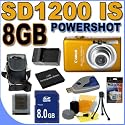 Canon PowerShot SD1200IS 10MP Digital Camera with 3x Optical Image Stabilized Zoom (Orange) 8GB BP6L Battery BigVALUEInc Accessory Saver Bundle