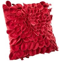 Brentwood Starburt Petals 16-Inch Pillow, Red