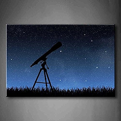 Fitting You Canvas Blue Telescope Under The Night Sky Wall Art Painting Pictures Print On Canvas
