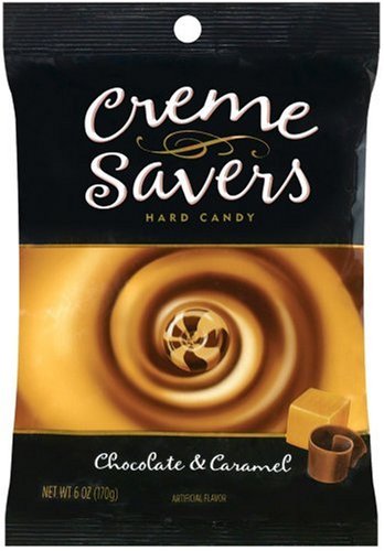 Crème Savers Hard Candy Chocolate & Caramel Crème, 6-Ounce Bags (Pack of 12) by Caramels