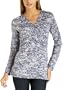 Allen Allen Women's Hooded Crossover Longsleeve Tunic,Indigo,Large