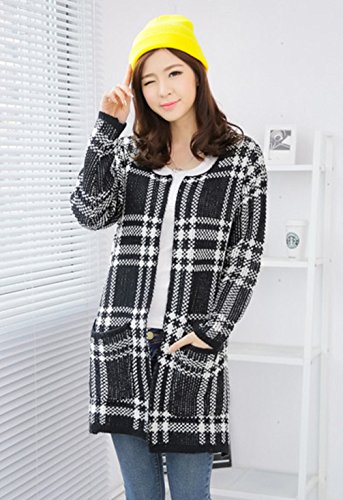 ニット ロング カーディガン チェック セーター コート ジャケット カジュアル ブラウス  フレア エレガント 長袖 大きいサイズ  美脚 デート 2次会 パーティ フェミニン ガーリー 秋物 冬物 可愛いスカーフ付き m174