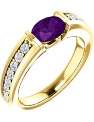 18K Yellow Gold 7.00x5.00mm Oval Cut Chatham Created Alexandrite and Diamond Ring -- LIFETIME WARRANTY