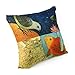 Leaveland Bird & Fish in the Two World Forever Throw Pillow Case Sham Decor Cushion Covers Square 1818 Inch Beige Cotton Blend Linen