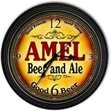 Amel 's Beer and Ale Black Cascading Pub Style Wall Clock