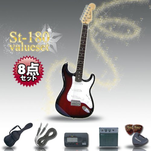 Photogenic エレキギター初心者にオススメ！【8点セット】ST-180 バリューセット カラー RDS