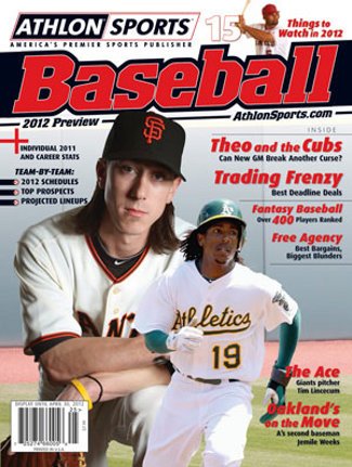 2012 Athlon Sports MLB Baseball Preview Magazine- San Francisco Giants/Oakland A's Cover