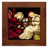 Annunciation in Stained Glass By Edward Burne-jones on a Framed Tile