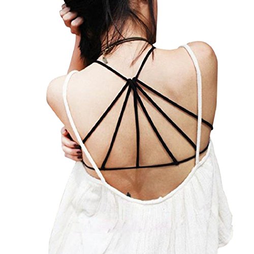 Changeshopping(TM) Cross Strap Bustier Beach Tank (Black)