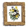 Bouquet de Pensees -Gold Frame Magnet with pop-out easel (2-3/4" x 2-1/2")
