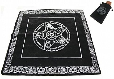 Good Life EXPRESS tarot cross velvet pentacle pentagram tarot divination in black [fiber cloth &amp; tarot pattern Pouch Set for table] GL409