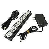 CE Compass 10 Ports USB Hub 2.0 High Speed Power AC Adapter