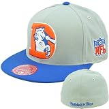 NFL Mitchell & Ness Throwback Retro Logo Denver Broncos Fit Fitted Hat Cap TU91
