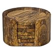 Marble Coaster Set of 6 - Dark Travertine