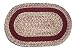 Oval Braided Rug (2'x3'): Oatmeal Burgurandy - Burgurandy Band