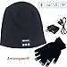 Snow Hat Bluetooth Hat Wireless Bluetooth Headphone Headset Earphone Music Audio Mic Hands-free Call,Christmas Gifts with free Touchscreen Gloves for iPhone(Navy)
