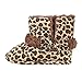 Warm Lovely Soft Sole Baby Girls Bowknot Leopard Snow Fur Boots Crib Shoes
