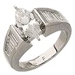 Platinum Marquise Cut Semi-Mount Diamond Engagement Ring (Center stone is not included)