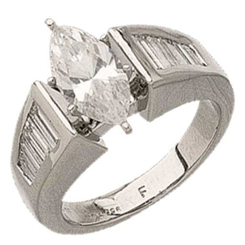1.00 Ct.T.W. Baguette Cut Diamonds in Platinum Engagement Ring, Semi-Mount Setting (without Center Stone)