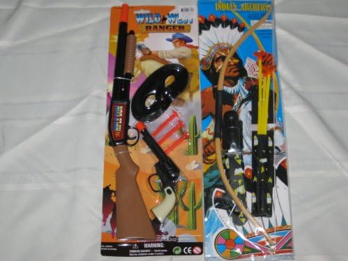 Wild West Ranger Gun Set + 19" Indian Archery Set Combo