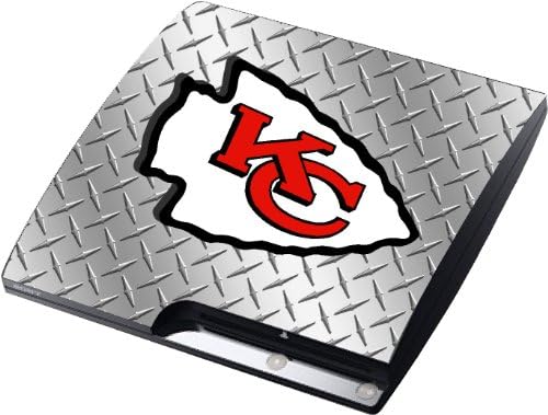 Playstation 3 KANSAS CITY CHIEFS PS3 Slim Decal Sticker Skin Diamond Plate Look