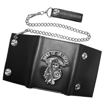 www.lvbagoutlets.us.com/home/ Sons of Anarchy Mens Tri-Fold Chain Leather Wallet - One Size: Shoes