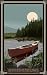 Northwest Art Mall MR-3234 Moosehead Lake Maine Canoe in Moonlight 11 by 17-Inch Print by Mike Rangner