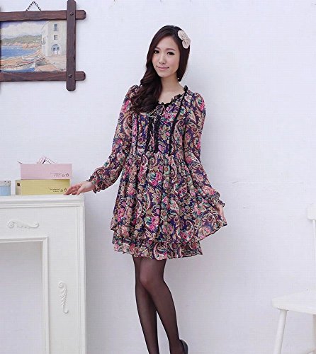 formanism ガーリー レトロ シフォン ワンピース レディース