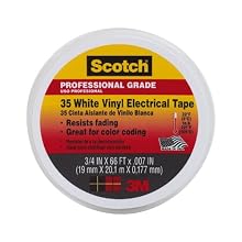 3M Scotch #35 Electrical Tape, White, .75-Inch by 66-Foot by .007-Inch