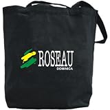 Canvas Tote Bag Black Brush Roseau Dominica Capital