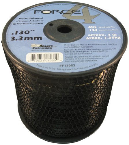 Force 4 .130-Inch 3-Pound Spool Mid-Range Commercial Grade Round Grass Trimmer Line, Black (FF130S3-2)