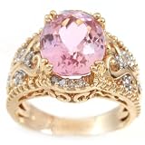 Gold-Exotic: 14K Kunzite and Diamond Ring