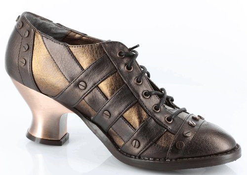 Jade, 2.5 Inch Metropolis Steampunk Lace-up Oxford in Brown