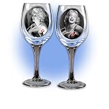 Marilyn Monroe Signature Wine Glassware Set by The Bradford Exchange