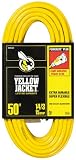 Woods 2887 Yellow Jacket 50-Foot 14/3 SJTW 15 Amp/125 Volt Rated Yellow Outdoor Extension Cord with PowerLite Plug
