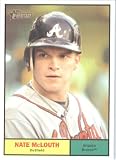 2010 Topps Heritage Baseball Card # 73 Nate McLouth - Atlanta Braves - Mint Condition - MLB Trading Card Shipped In Protective ScrewDown Display Case!