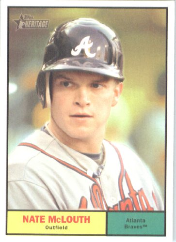 2010 Topps Heritage Baseball Card # 73 Nate McLouth - Atlanta Braves - Mint Condition - MLB Trading Card Shipped In Protective ScrewDown Display Case!