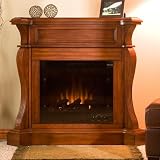 SEI Bombay Baronial Brown Mahogany Electric Fireplace