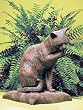 Lucy the Cat Licking Her Paw Garden Statuary