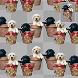 Kitchen & Housewares : Potty Time Yellow & Black Labradors Photo Christmas Wrapping Paper
