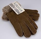 Nordvek Ladies 100% Genuine Sheepskin / Lambskin Fur Cuff Gloves Style # 301-100