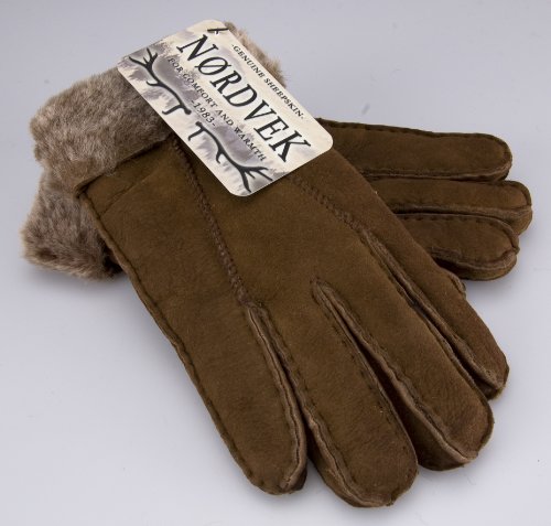 Nordvek Ladies 100% Genuine Sheepskin / Lambskin Fur Cuff Gloves Style # 301-100