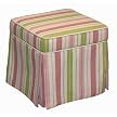 Kids' Stripe Skirted Storage Ottoman - Pink/ Green