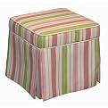 Kids' Stripe Skirted Storage Ottoman - Pink/ Green