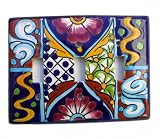 Talavera Light Switch Plate Cover - 3 Flip Switch, Assorted Colors