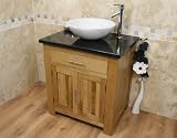 Solid Light Oak Bathroom Vanity Set White Marble Sink 502-GB-WM025