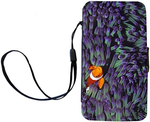 Rikki KnightTM Clown fish hiding among purple sea anenomies Galaxy S3 i9300 PU Leather Wallet Type Flip Case with Magnetic Flap and Wristlet for Samsung Galaxy S3