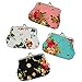 Oyachic 4 Packs Coin Pouch Canvas Card Purse Clasp Closure Rose Pattern Wallet Christmas Birthday Gift 4.7