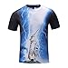 Fashion-Plus Men's 3D Print Cool Cat Casual T-Shirt
